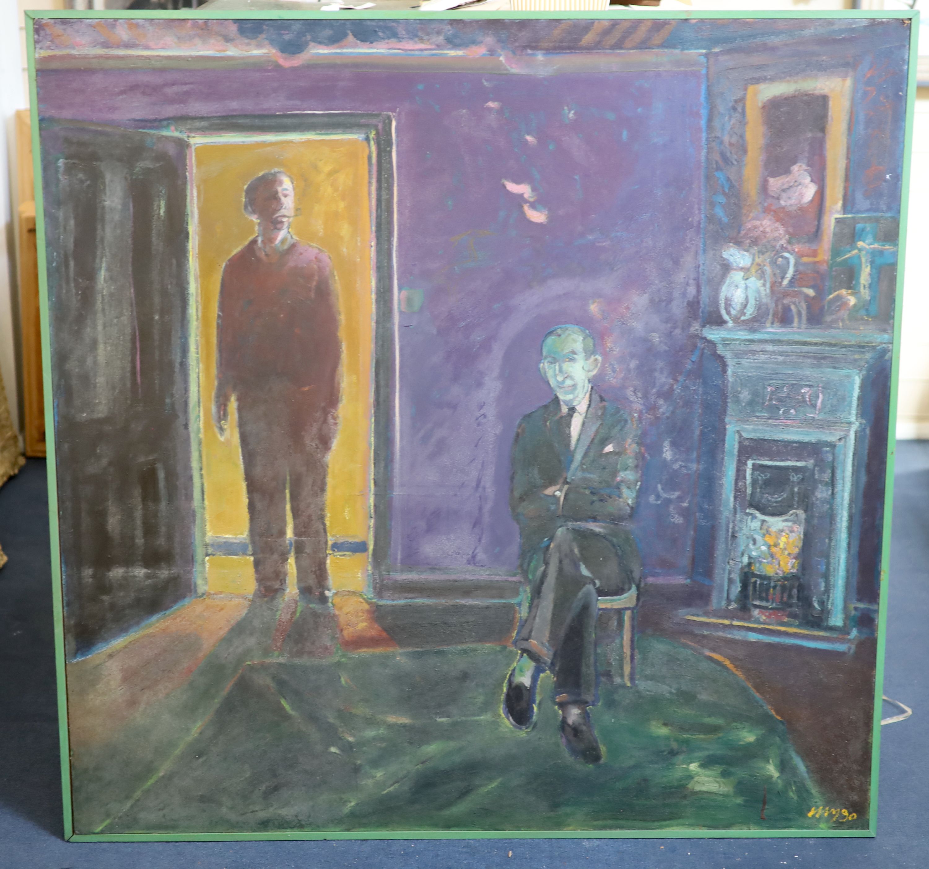 Harold Mockford (1932-), The Visitor, 1990, Oil on board, 122 x 122 cm.